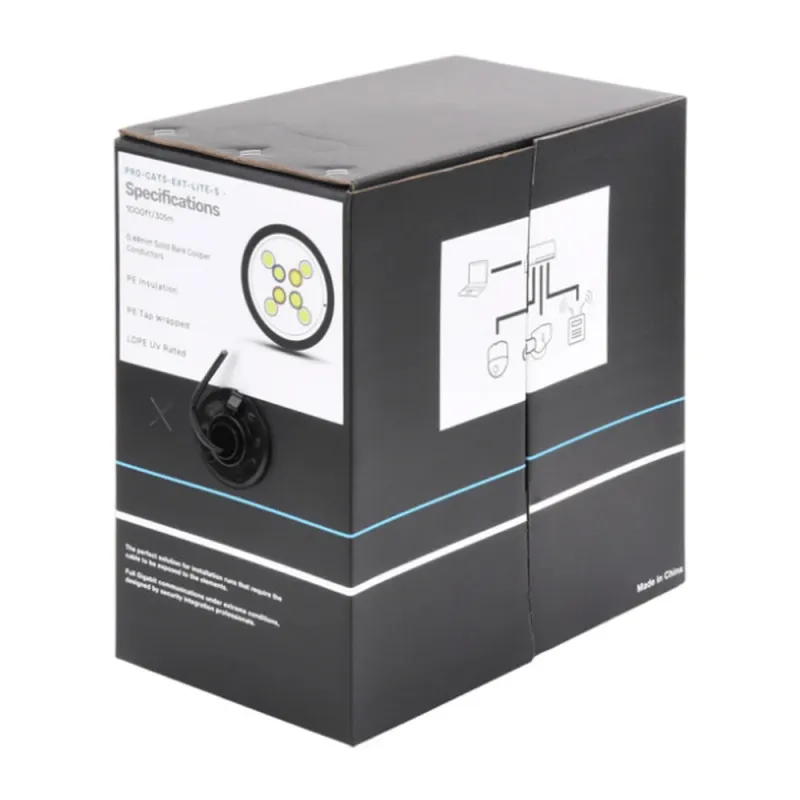 Bobina LinkedPro PRO-CAT5-EXT-LITE-S - Cat5e - 305m - 24AWG - Negro - PRO-CAT5-EXT-LITES