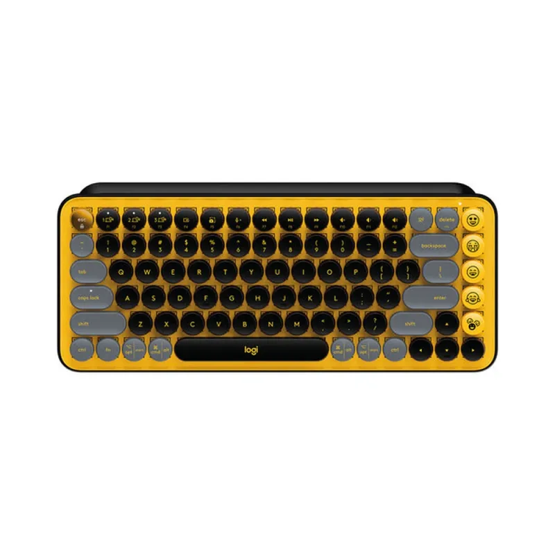 Teclado Logitech Pop Keys - Inalámbrico - Bluetooth - Inglés - Multimedia - Amarillo - 920-010713