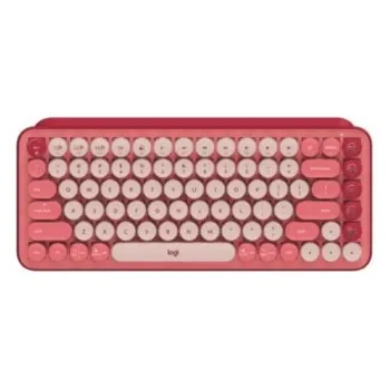Teclado Logitech POP Keys - Inalámbrico - Bluetooth / USB - Rosa Coral - 920-010715