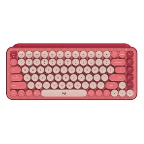 Teclado Logitech POP Keys - Inalámbrico - Bluetooth / USB - Rosa Coral - 920-010715