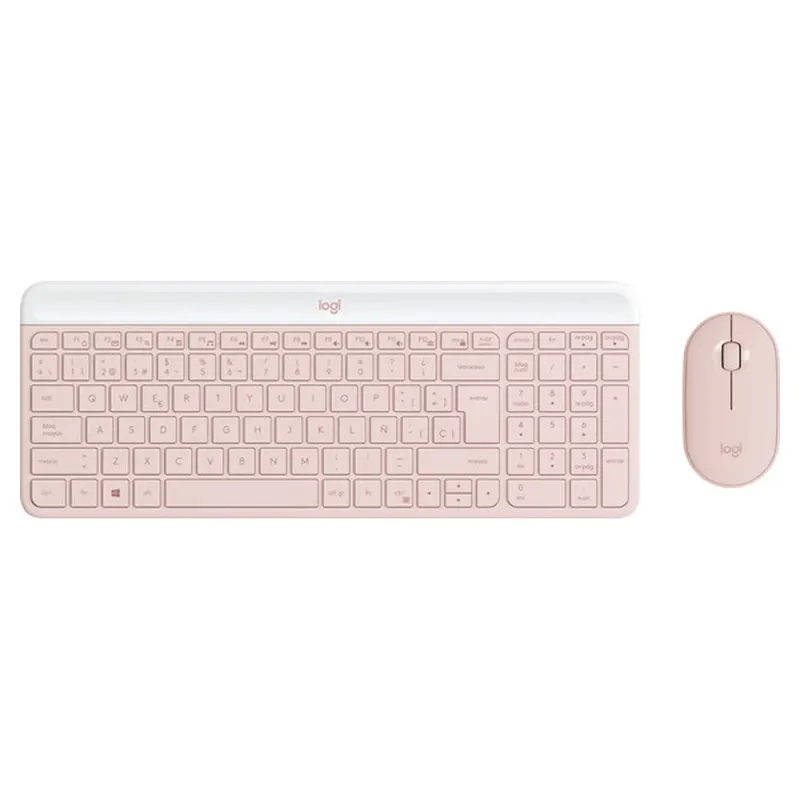 Kit Teclado y Mouse Logitech MK470 - Inalámbrico - USB - Rosa - 920-011312