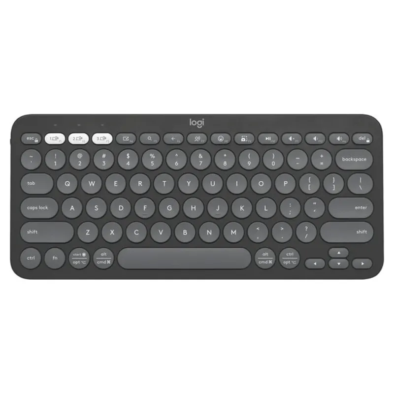 Teclado Logitech PEBBLE KEYS 2 K380S - Inalámbrico - Bluetooth - Grafito - 920-011783