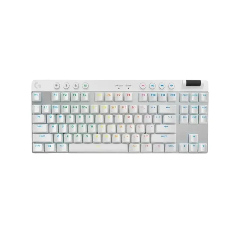Teclado Gamer Logitech PRO X TKL - Inalámbrico - Multimedia - RGB - Blanco - 920-012143