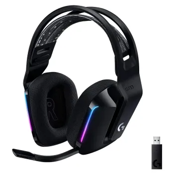 Diadema Gamer Logitech G733 Lightspeed Rgb Inalámbrico Usb Micrófono Extraíble Rgb Negro - 981-000863