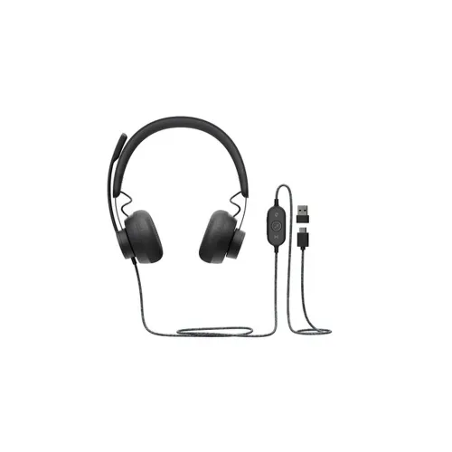 Diadema Logitech Zone Wired UC - Alámbrico - USB - Micrófono - Negro - 981-000876