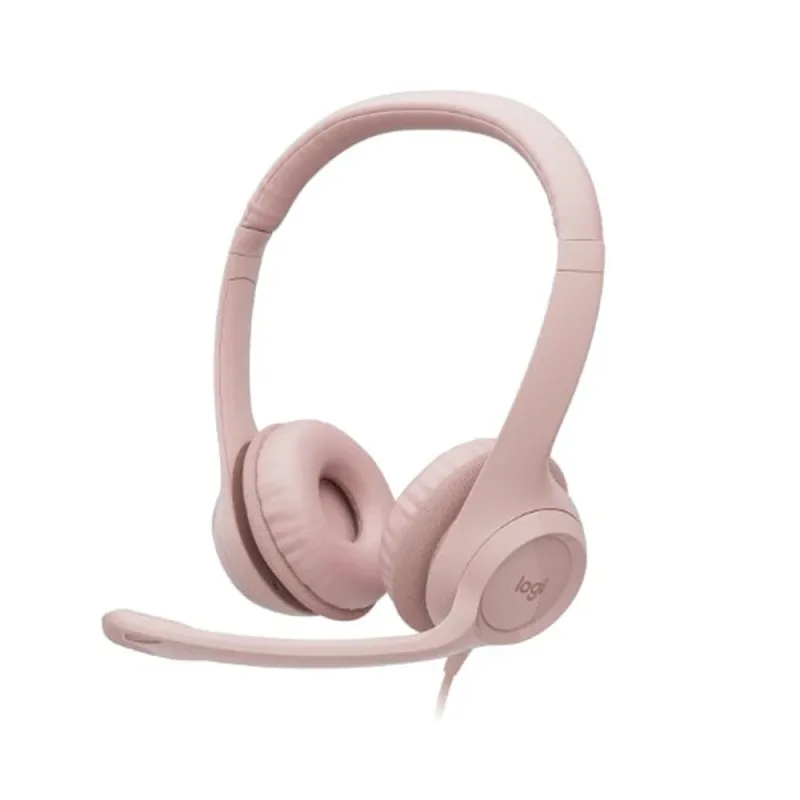 Diadema Logitech H390 - Alámbrico - USB - Micrófono - Rosa - 981-001280