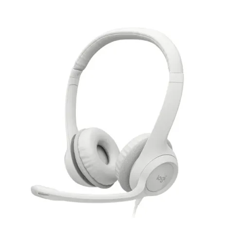 Diadema Logitech H390 - Alámbrico - USB - Micrófono - Blanco - 981-001285