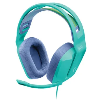 Diadema Gamer Logitech G335 - Alámbrico - Micrófono - Menta - 981-001023