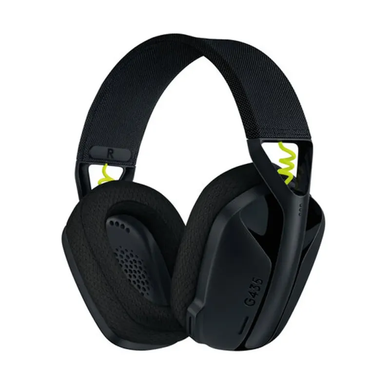 Diadema Gamer Logitech G435 - Inalámbrico - Micrófono - Negro con Amarillo - 981-001049