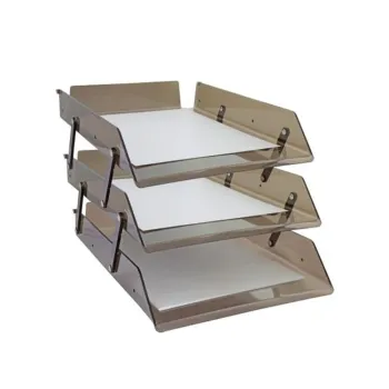 Charola MAE 245.1 - Articulable - Tamaño Oficio - 3 Niveles - Humo - 245.1