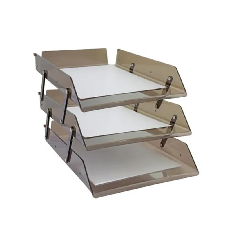 Charola MAE 245.1 - Articulable - Tamaño Oficio - 3 Niveles - Humo - 245.1