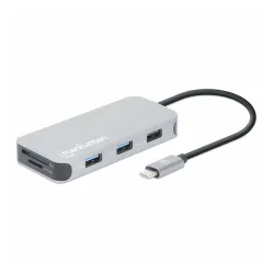 Docking Station Manhattan 130615 - USB-C a HDMI / 3 x USB 3.0 / USB-C / Lector SD/ MicroSD / Ethernet - 130615 Docking Station Manhattan 130615 - USB-C a HDMI / 3 x USB 3.0 / USB-C / Lector SD/ MicroSD / Ethernet - 130615