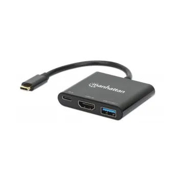 Convertidor de Vídeo Manhattan 130622 - USB-C a HDMI / USB 3.2 / USB-C - 130622