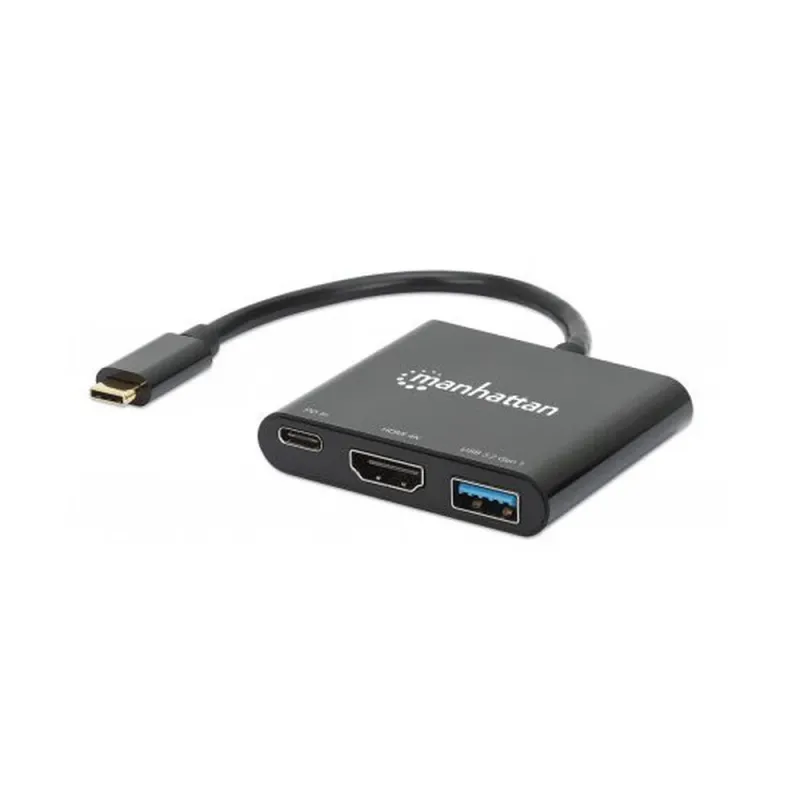 Convertidor de Vídeo Manhattan 130622 - USB-C a HDMI / USB 3.2 / USB-C - 130622