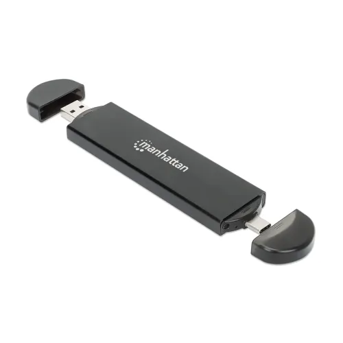 Gabinete para SSD Manhattan 130639 - M.2 NVMe/SATA - USB 3.2 - Negro - 130639