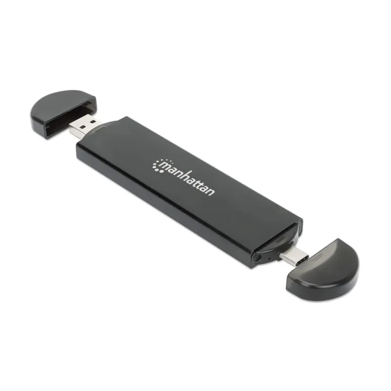 Gabinete para SSD Manhattan 130639 - M.2 NVMe/SATA - USB 3.2 - Negro - 130639