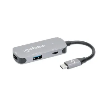 Docking Station Manhattan 130707 - USB-C/USB/HDMI - Plata - 130707