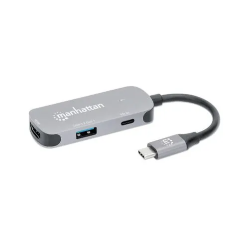 Docking Station Manhattan 130707 - USB-C/USB/HDMI - Plata - 130707