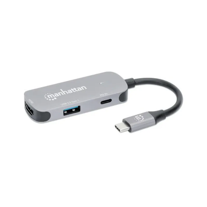 Docking Station Manhattan 130707 - USB-C/USB/HDMI - Plata - 130707