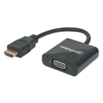 Convertidor Manhattan HDMI a VGA - 22cm - Macho/ Hembra - Negro - 151467