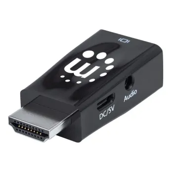 Convertidor Manhattan 151542 - HDMI Macho a VGA Hembra - 3.5mm - Negro - 151542