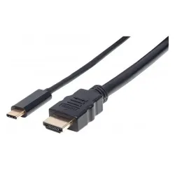 Cable Manhattan 151764 - USB-C a HDMI - Macho - 2 m - Negro - 151764 Cable Manhattan 151764 - USB-C a HDMI - Macho - 2 m - Negro - 151764