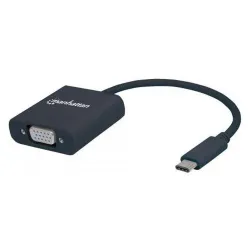 Adaptador Manhattan 151771 - USB-C a VGA - Macho a Hembra - Negro - 151771 Adaptador Manhattan 151771 - USB-C a VGA - Macho a Hembra - Negro - 151771