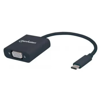 Adaptador Manhattan 151771 - USB-C a VGA - Macho a Hembra - Negro - 151771