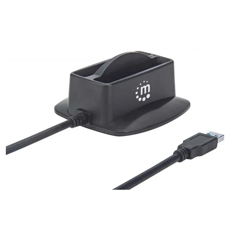 Base de Conexión Manhattan 151955 - USB 3.0 - 2x SATA - Negro - 151955