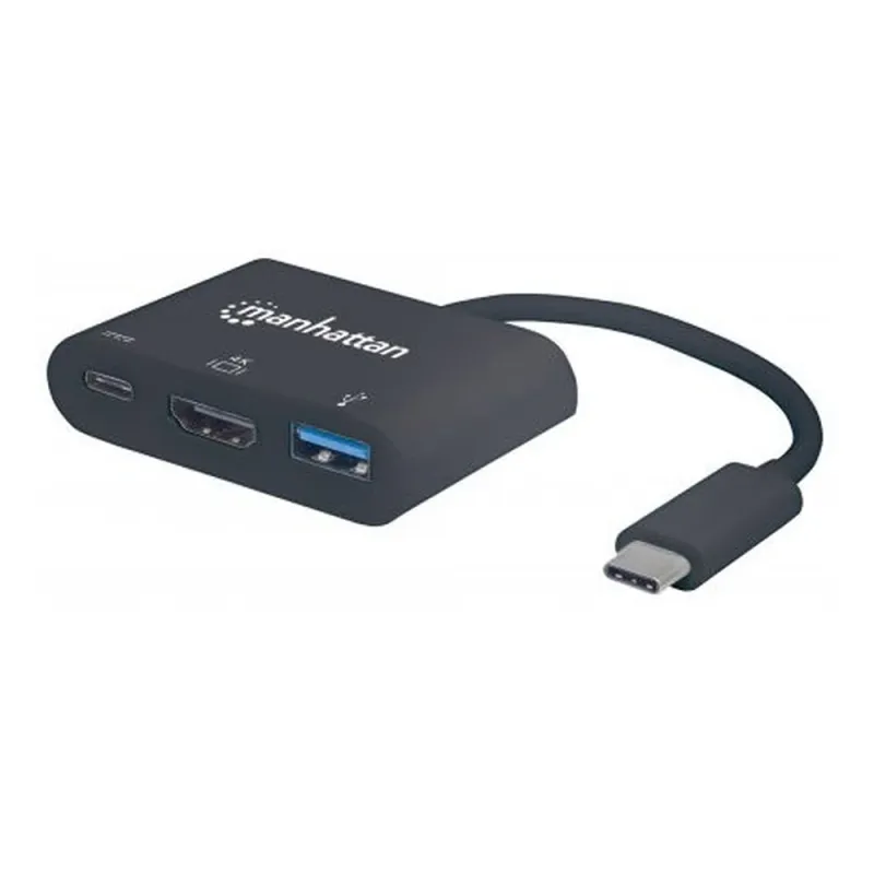 Convertidor USB-C a HDMI Manhattan - USB 3.0 - USB-C - Carga - 152037