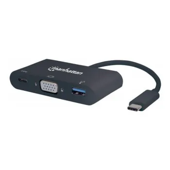 Convertidor USB-C a VGA Manhattan - USB 3.0 - USB-C - Carga - 152044