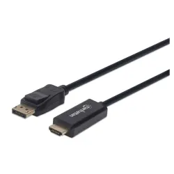 Cable Manhattan 152662 - DisplayPort a HDMI - 1 M - Resoluciones de video Full-HD - Negro - 152662 Cable Manhattan 152662 - DisplayPort a HDMI - 1 M - Resoluciones de video Full-HD - Negro - 152662