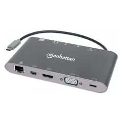 Docking Station Manhattan 152808 - 7-1 USB-C a HDMI - VGA - RJ45 - Mini DP - 3 USB - 3.5mm - Lector SD - 152808 Docking Station Manhattan 152808 - 7-1 USB-C a HDMI - VGA - RJ45 - Mini DP - 3 USB - 3.5mm - Lector SD - 152808