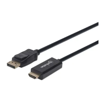 Cable Manhattan 153195 - DisplayPort a HDMI - 1 M - Resoluciones de video Ultra-HD - Negro - 153195