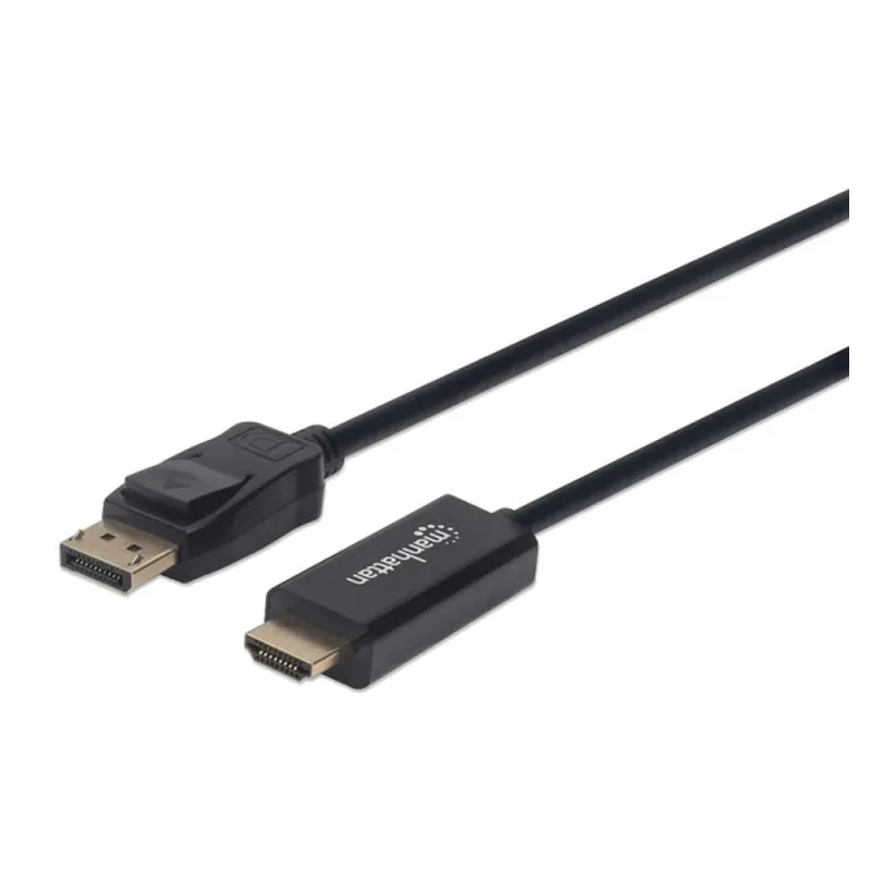 Cable Manhattan 153195 - DisplayPort a HDMI - 1 M - Resoluciones de video Ultra-HD - Negro - 153195