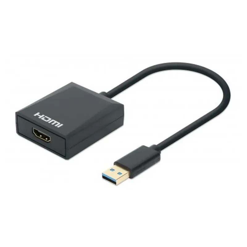 Adaptador de Video Manhattan 153690 - USB-A a HDMI - Macho a Hembra - Negro - 153690