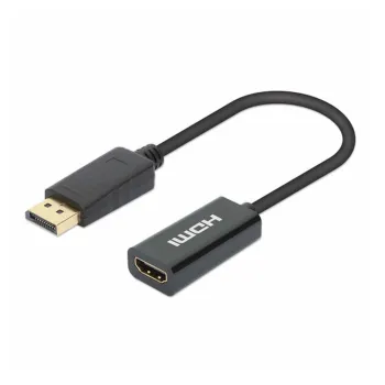 Adaptador Manhattan 153713 - DisplayPort a HDMI - Negro - 153713