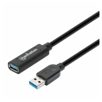 Extensión Activa Manhattan 153751 - USB-A - Macho a Hembra - 10m - Negro - 153751