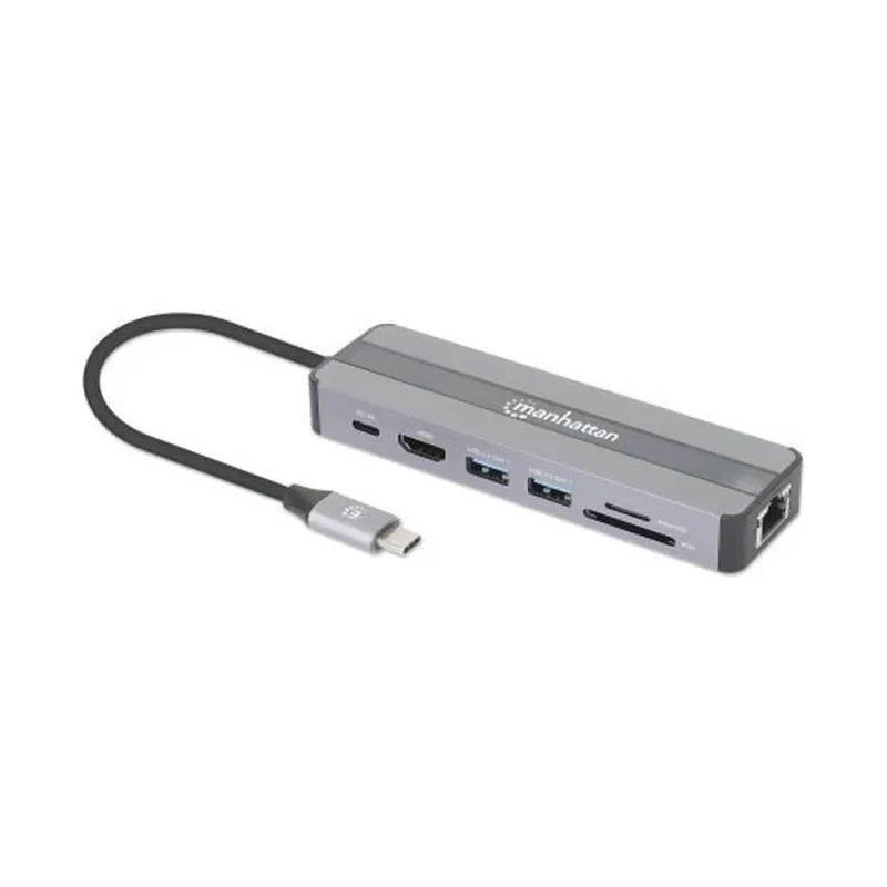 Docking Station Manhattan 153928 - HDMI - USB - USB-C - RJ-45 - SD Slot - 153928