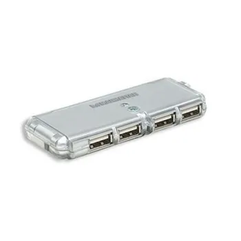 Hub Manhattan 160599 - USB 2.0 - 4 Puertos - Gris - 160599