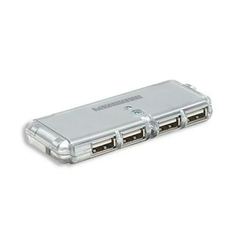 Hub Manhattan 160599 - USB 2.0 - 4 Puertos - Gris - 160599
