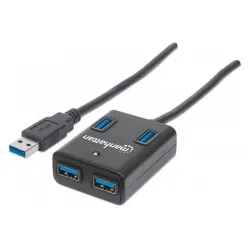HUB Manhattan - USB 3.0 - 4 Puertos - Sin Fuente - 162296 HUB Manhattan - USB 3.0 - 4 Puertos - Sin Fuente - 162296