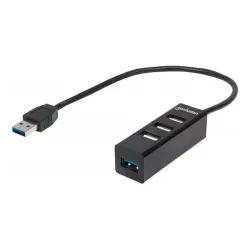 Hub USB Manhattan 163828 - 4 Puertos - Negro - 163828 Hub USB Manhattan 163828 - 4 Puertos - Negro - 163828