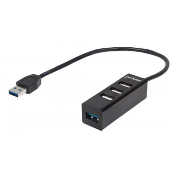 Hub USB Manhattan 163828 - 4 Puertos - Negro  - 163828