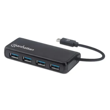 Hub USB Manhattan 164924 - 4 Puertos - USB 3.2 - Conector USB-C - 164924