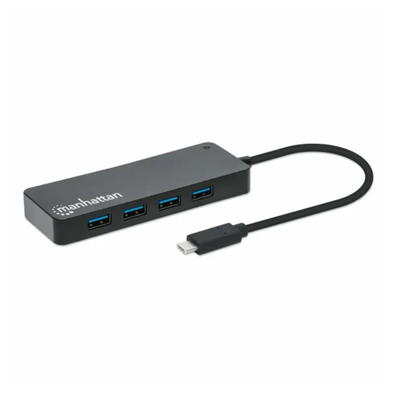 HUB USB Manhattan 168410 - 7x USB - V3.2 - Negro - 168410