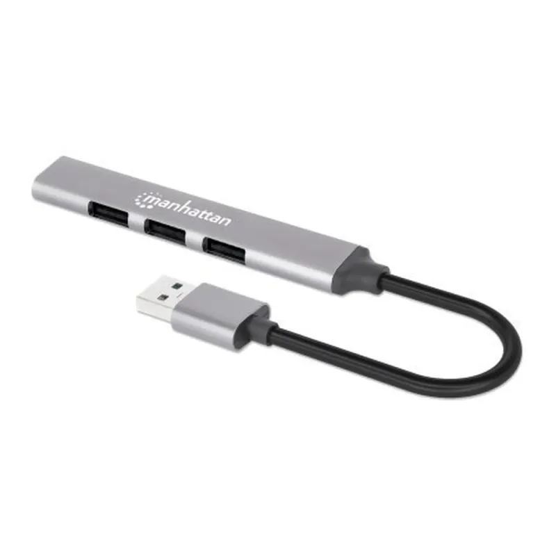 Hub USB Manhattan 168427 - USB-A a 4xUSB-A - Gris - 168427
