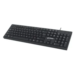 Teclado Manhattan 179324 - Alámbrico - USB - Negro - Inglés - 179324 Teclado Manhattan 179324 - Alámbrico - USB - Negro - Inglés - 179324