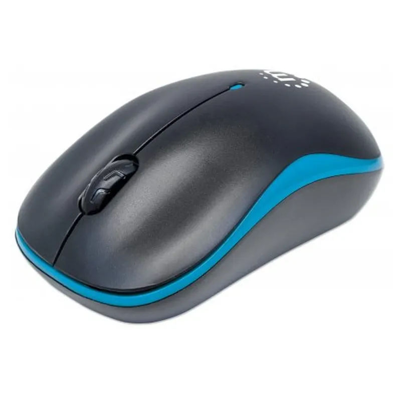 Mouse Manhattan 179416 - Inalámbrico - USB - Negro/azul - 179416