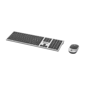 Kit Teclado y Mouse Manhattan 180788 - Inalámbrico - Plata con Negro - 180788